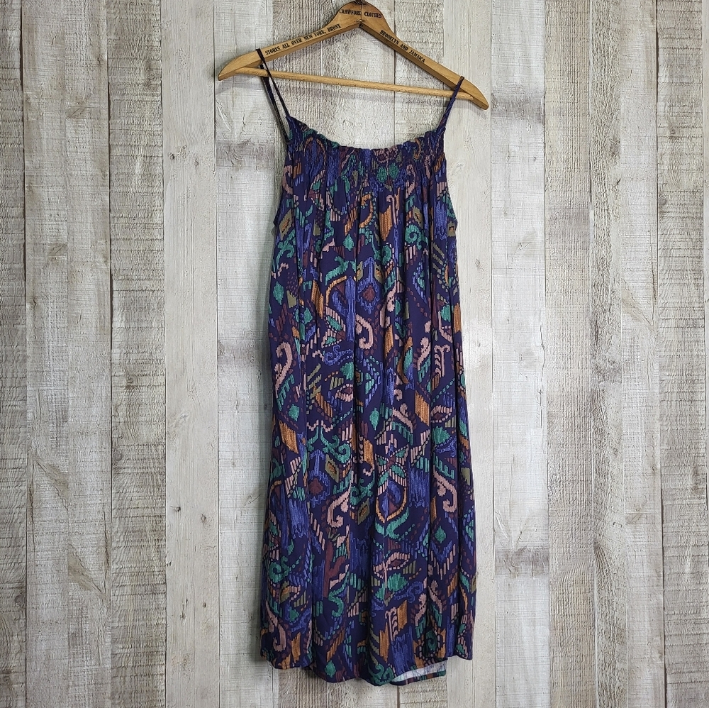 Reitmans Multicolor Abstract Print Purple Strap Dress